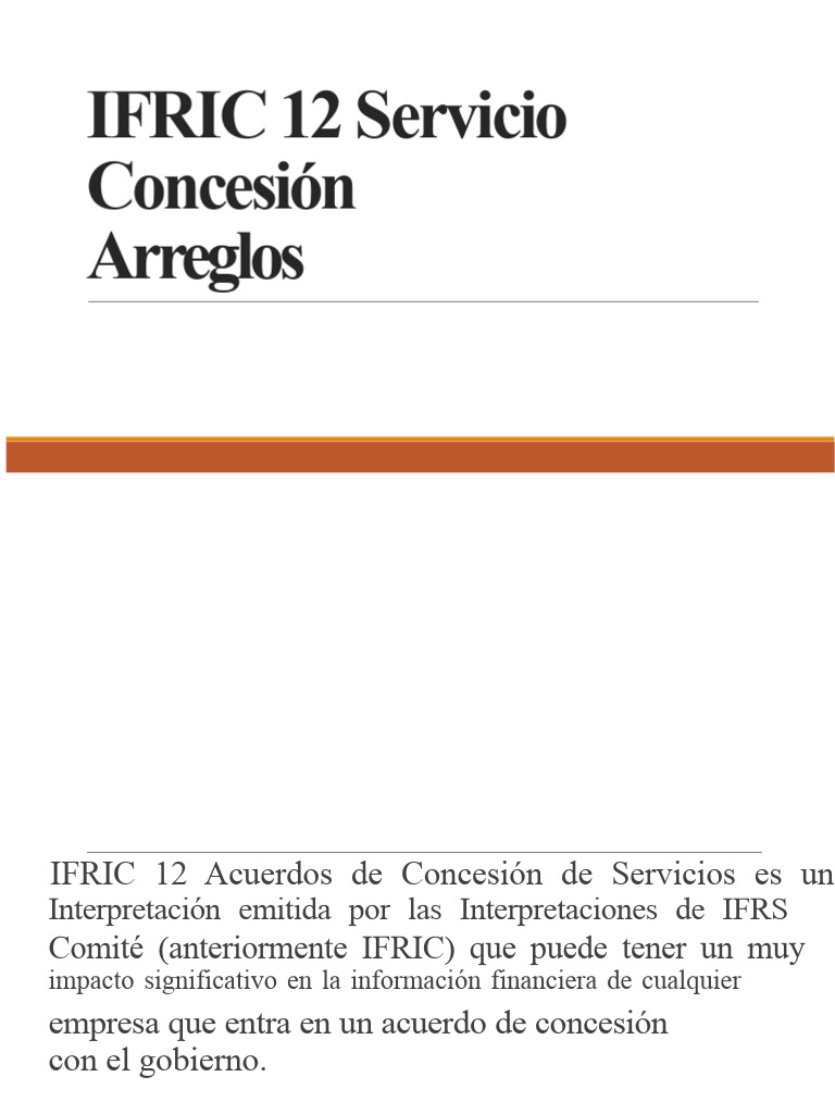 IFRIC 12: Acuerdos de Concesión de Servicios | PDF | normas ...