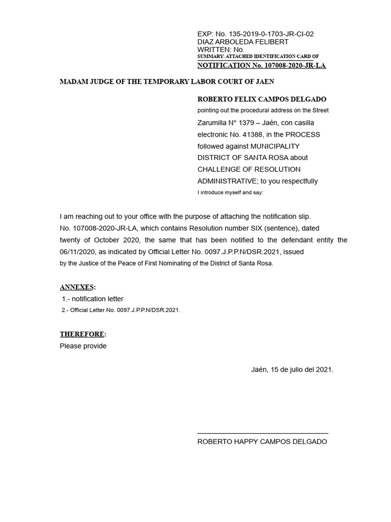 Administrative Resolution Notification Submission | PDF