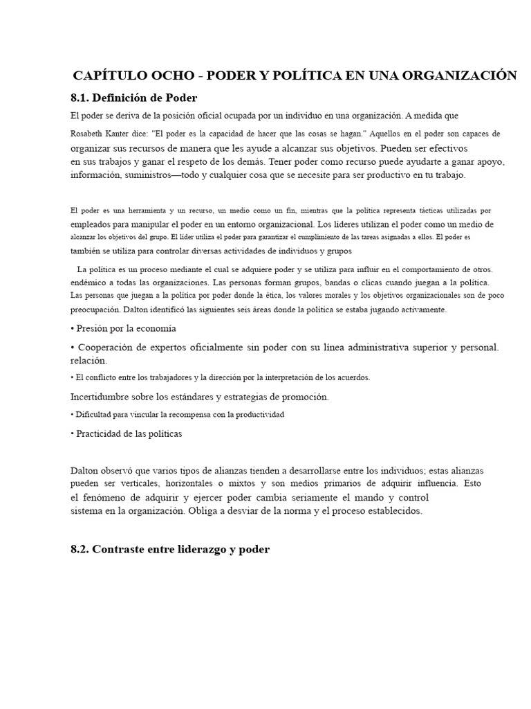 Capítulo 8 | PDF | Poder (social y político) | Liderazgo