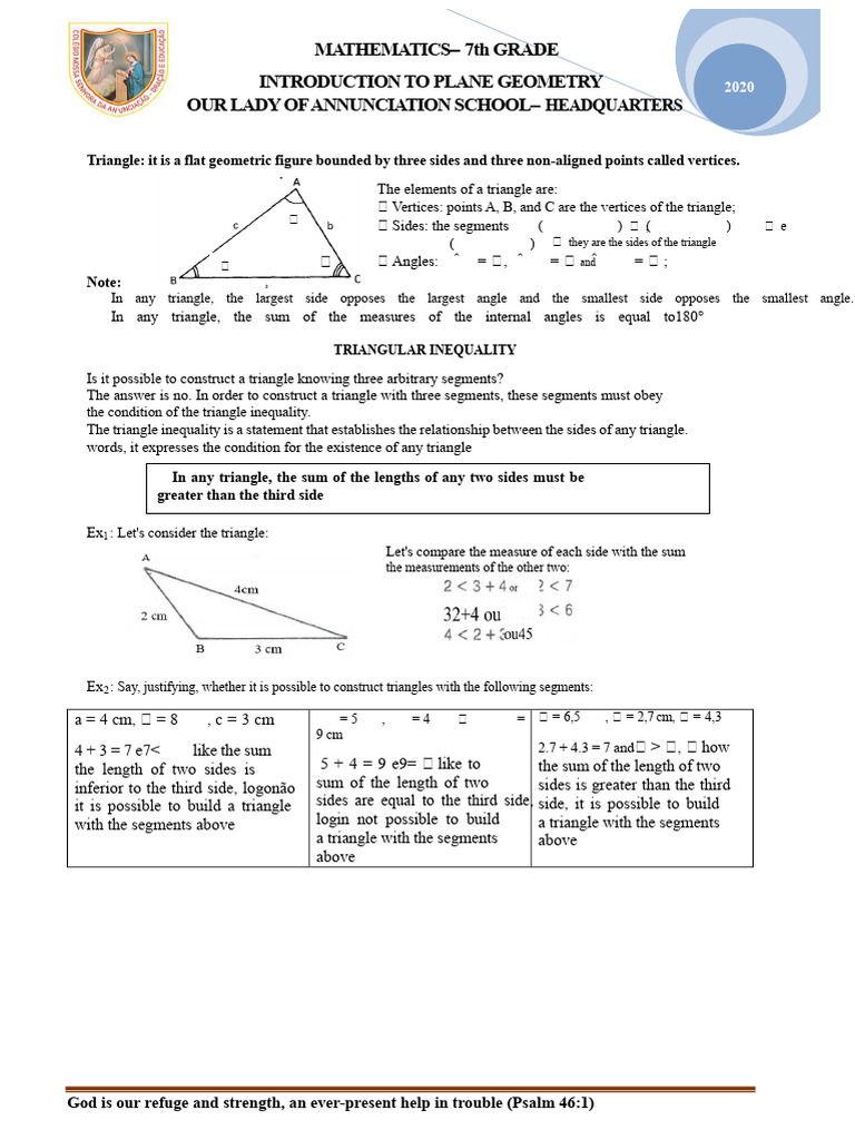 7th Grade Triangle Geometry Guide | PDF | Triangle | Angle