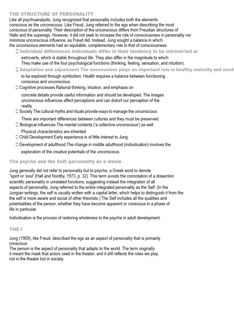 The Structure of Personality | PDF | Shadow (Psychology) | Unconscious Mind