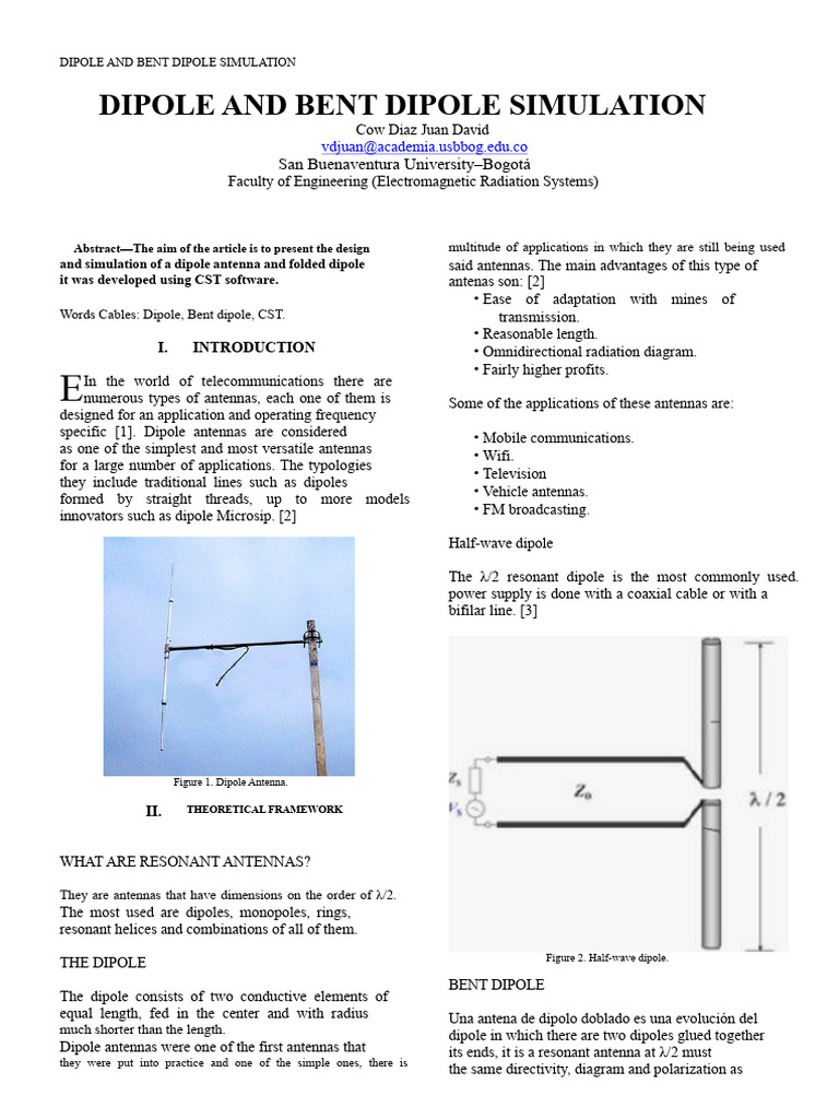 Dipole Simulation .pdf | PDF | Antenna (Radio) | Physical Phenomena
