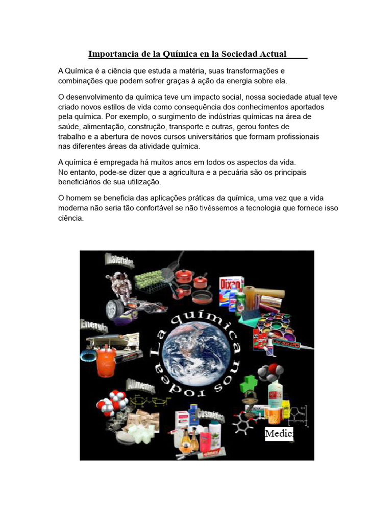 Importância da Química na Sociedade Atual | PDF | Agricultura | Química