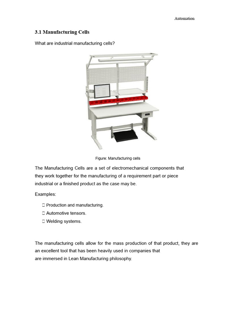 3.1 Manufacturing Cells | PDF | Automation | Computer Aided Design