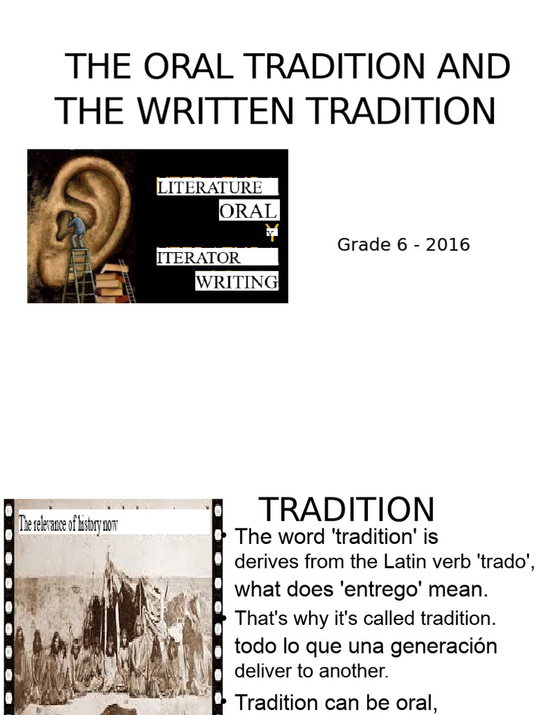 Oral vs. Written Tradition Explained | PDF