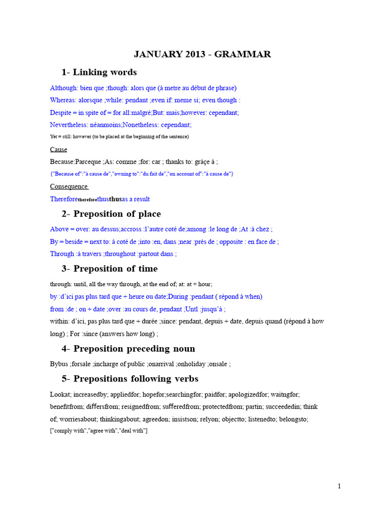Essential Grammar Guide: Linking Words & More | PDF | Semantic Units ...