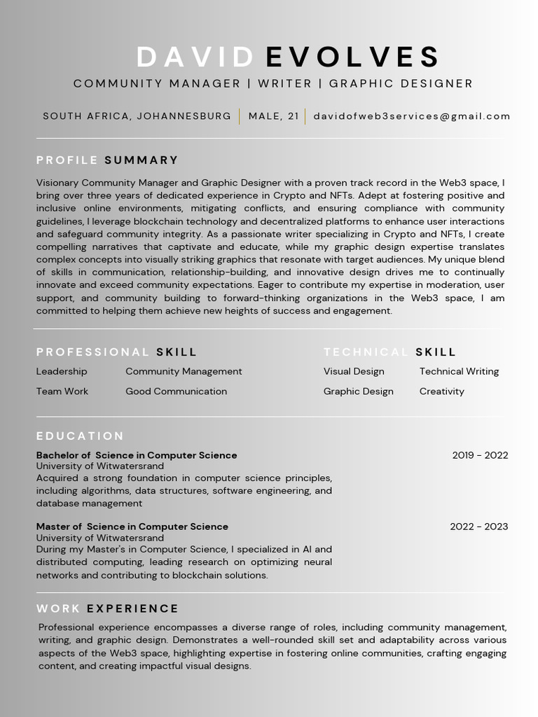 Resume POW David | PDF | Graphic Design | Communication