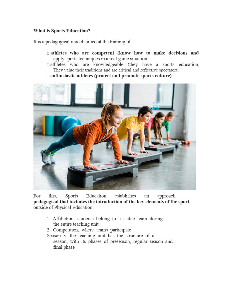 Understanding Sports Education Model | PDF | Sports | Pedagogy