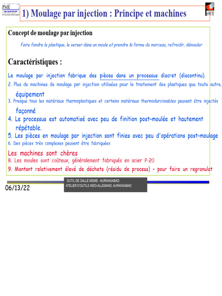 Moulage par injection : Processus et machines | PDF | Plastique ...