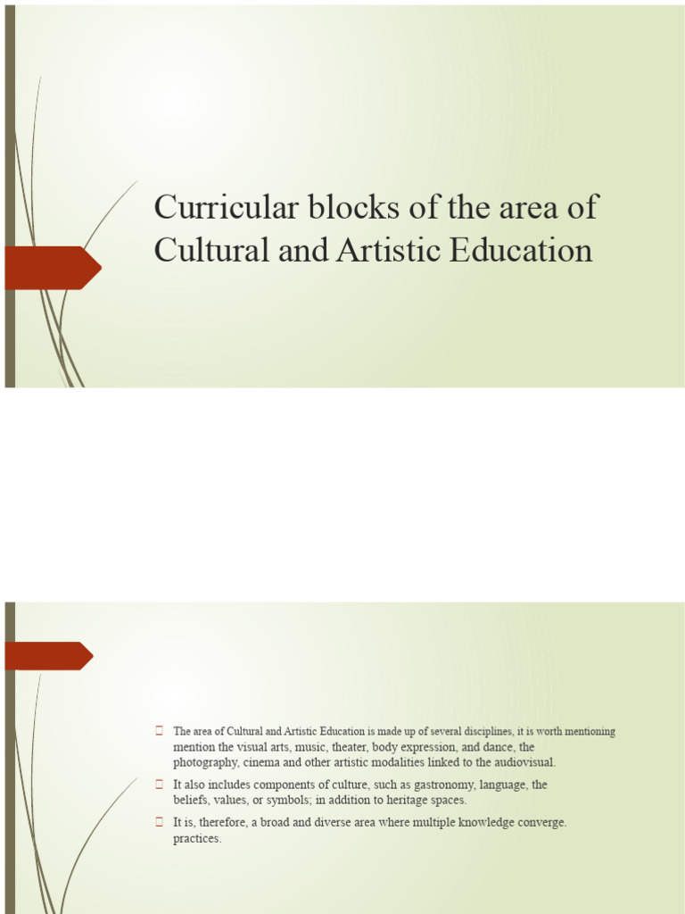 Curricular Blocks of The Area of Cultural Education and | PDF ...