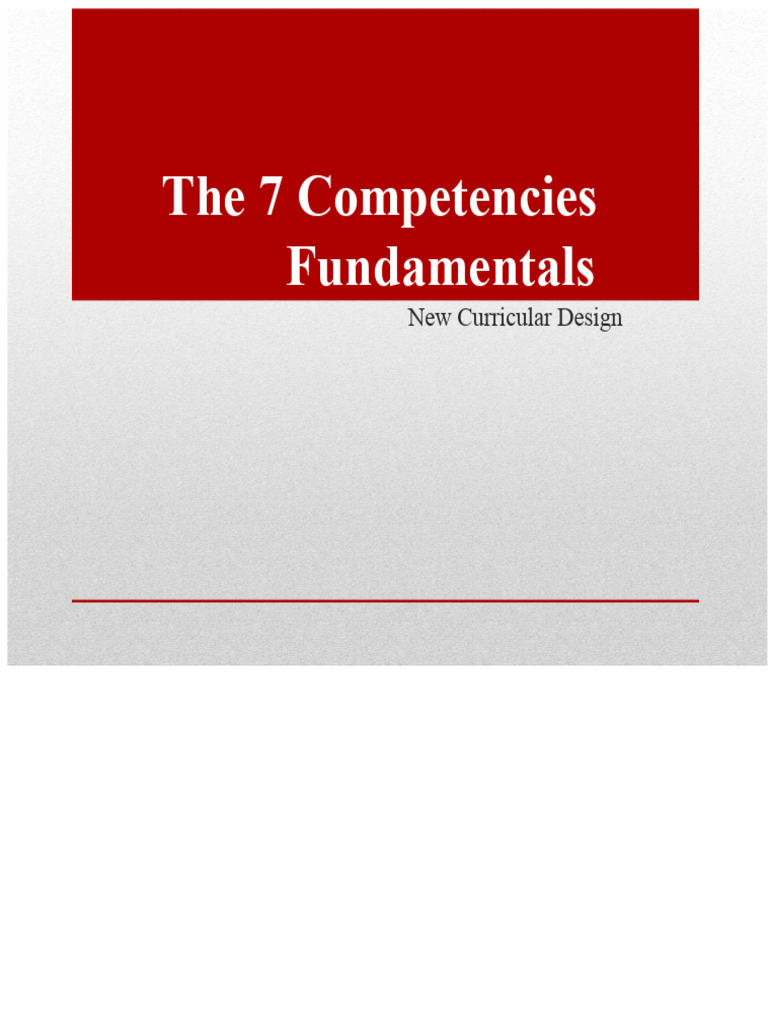 7 Key Competencies in New Curriculum | PDF | Thought | Critical Thinking