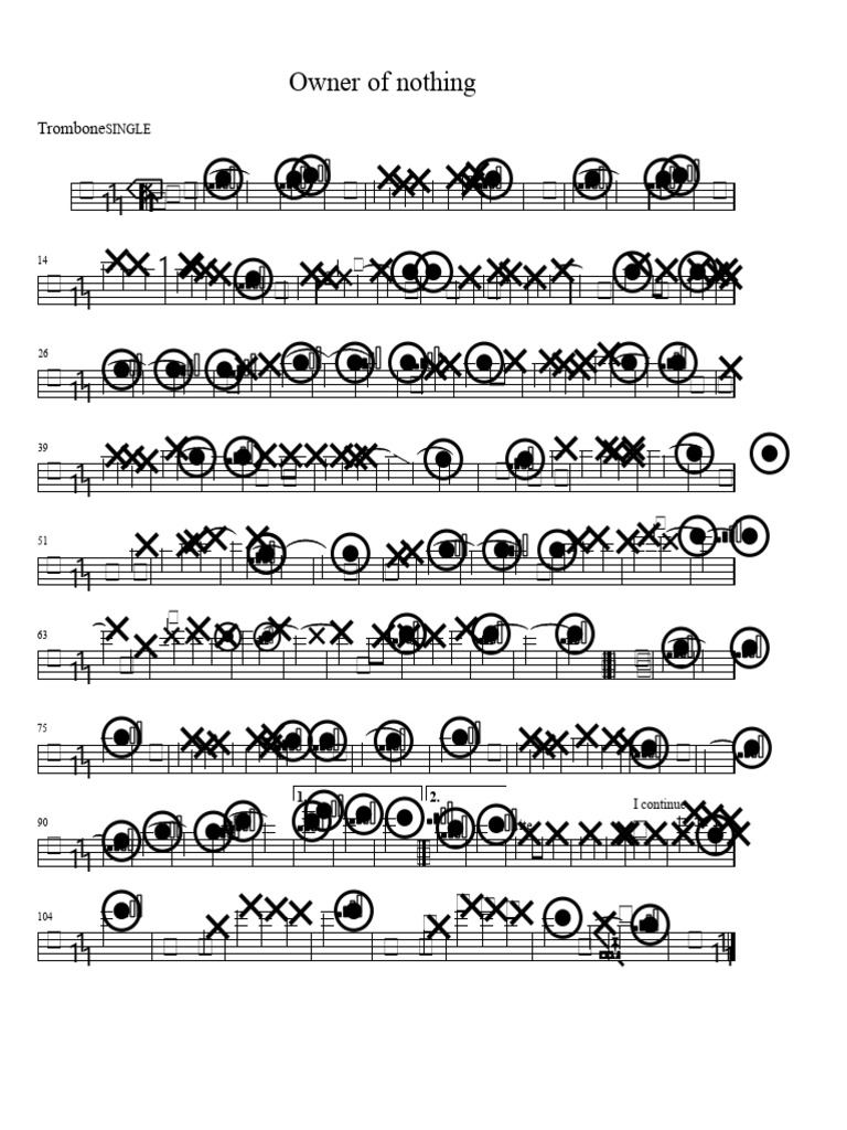 Trombone Single: Owner of Nothing | PDF