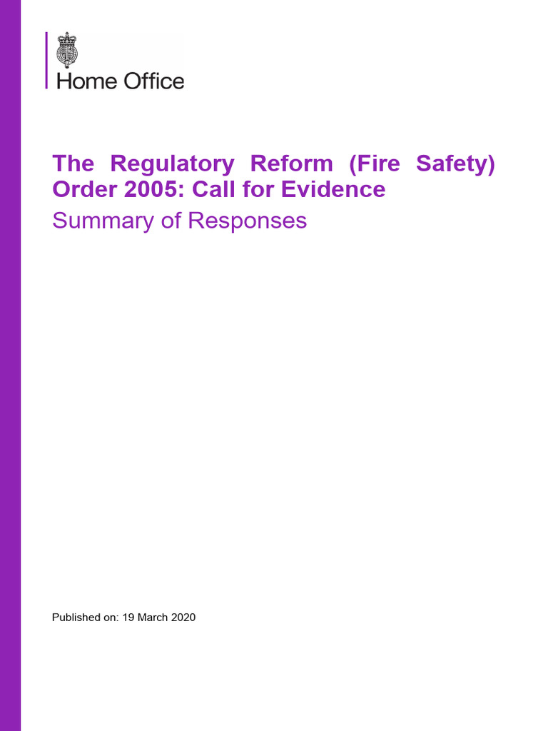 Fire Safety Order 2005: Response Summary | PDF | Regulatory Compliance ...