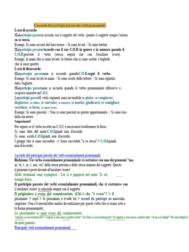 I Verbi Pronominali | PDF