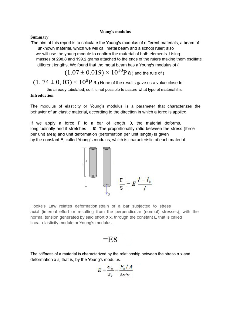 Young's Modulus.pdf | PDF | Young's Modulus | Elasticity (Physics)