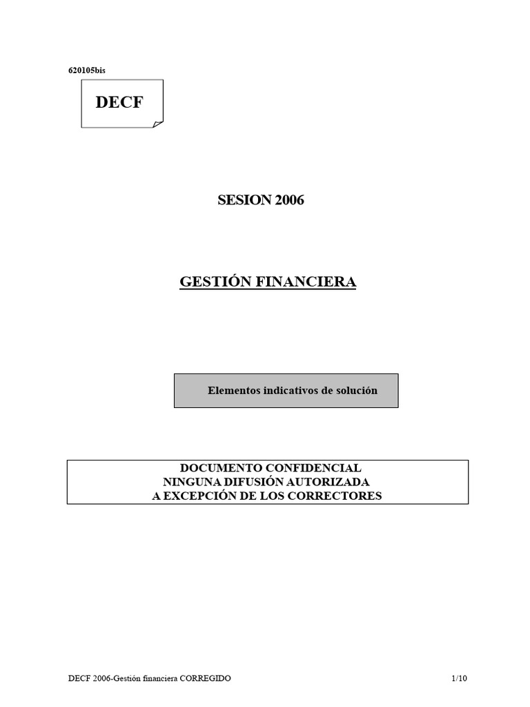 Decf Gestión Financiera 2006 Corr | PDF | Deuda | Capital de trabajo