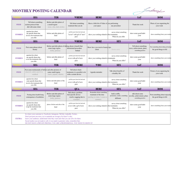 POSTING CALENDAR | PDF | Human Communication