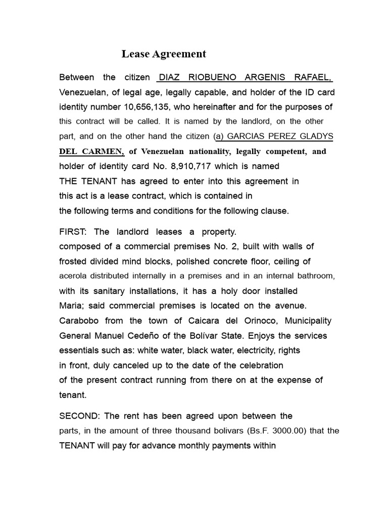 Lease agreement | PDF | Lease | Landlord