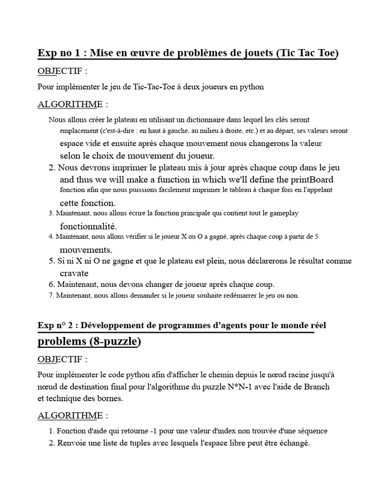 Implémentation de jeux et algorithmes en Python | PDF | Python (Langage ...