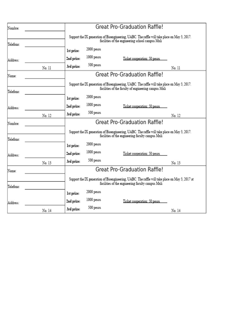UABC Bioengineering Graduation Raffle | PDF