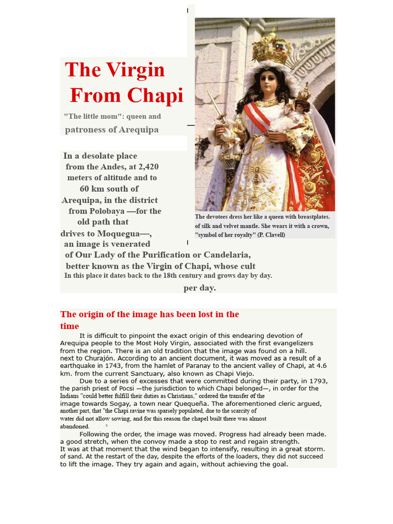 The Virgin of Chapi | PDF | Mary, Mother Of Jesus