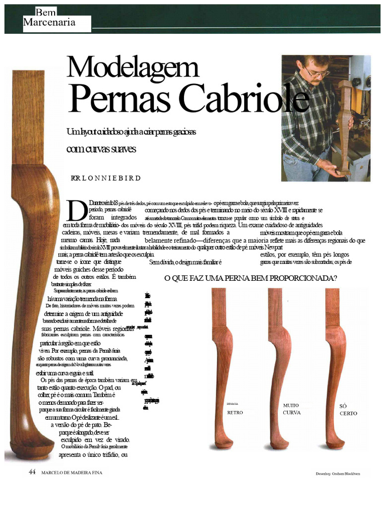 Pernas Cabriole | PDF | Pé (unidade de medida) | Curva