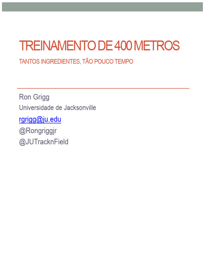 Treinamento Eficaz para 400 Metros | PDF | Velocidade | Quantidades físicas