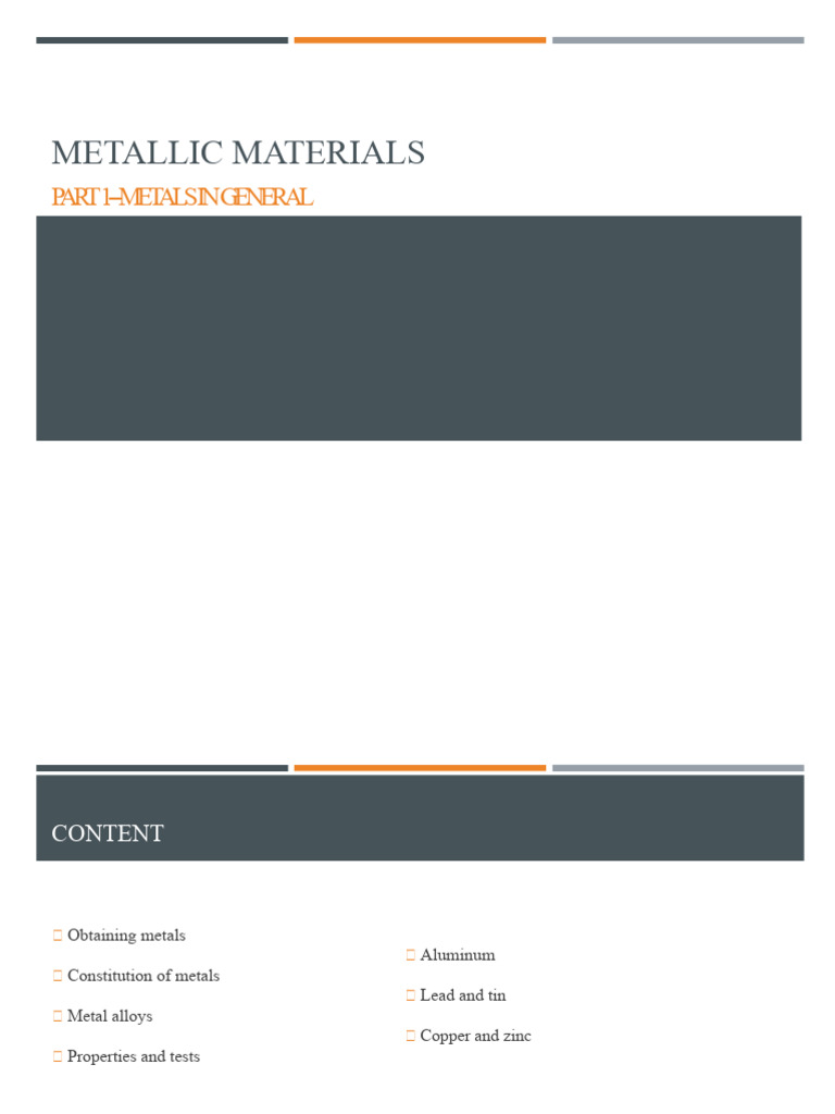 Overview of Metallic Materials and Alloys | PDF | Metals | Ore