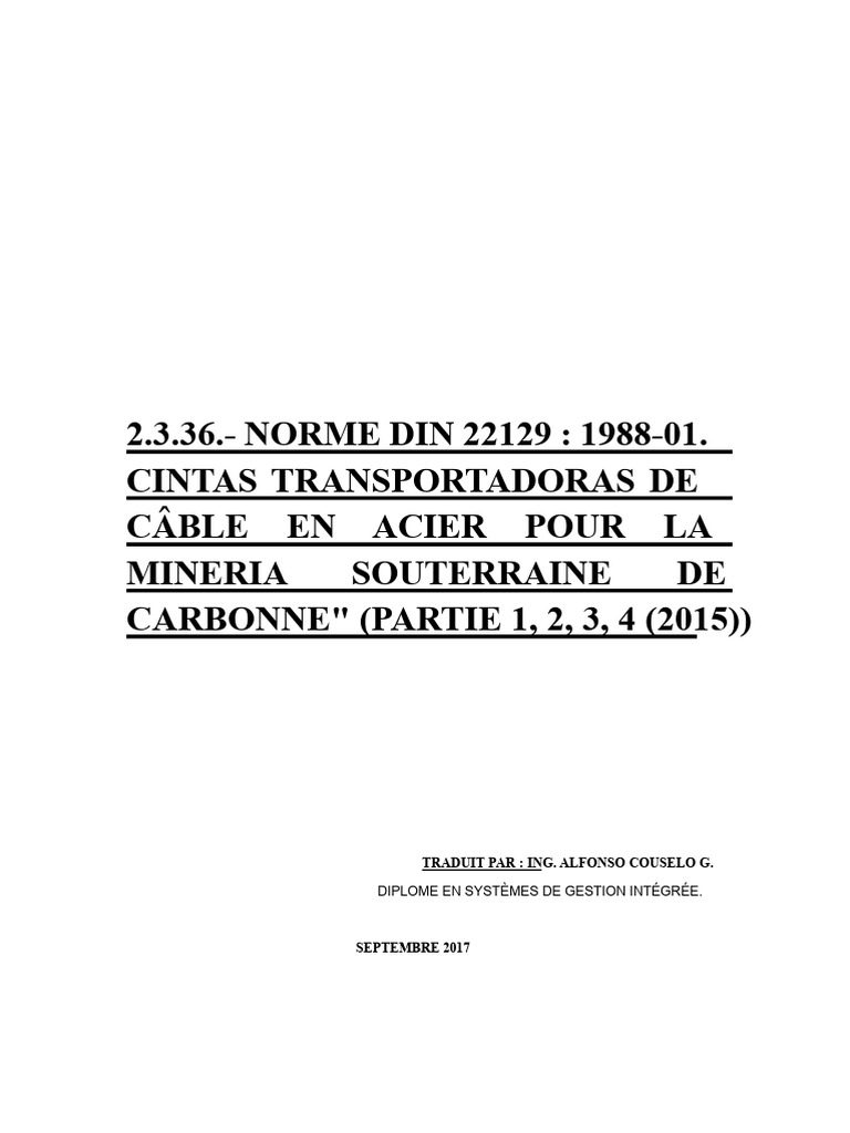 Norme DIN 22129 : Câbles pour mines | PDF | Courroie | Acier