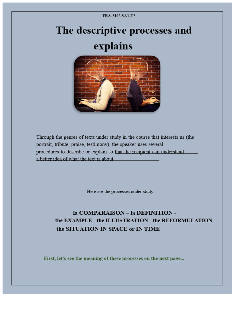 3102-The descriptive and explanatory processes-S- | PDF