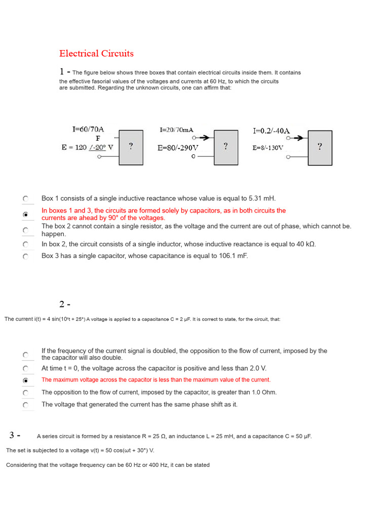 Analysis of Electrical Circuits and Components | PDF | Ac Power ...