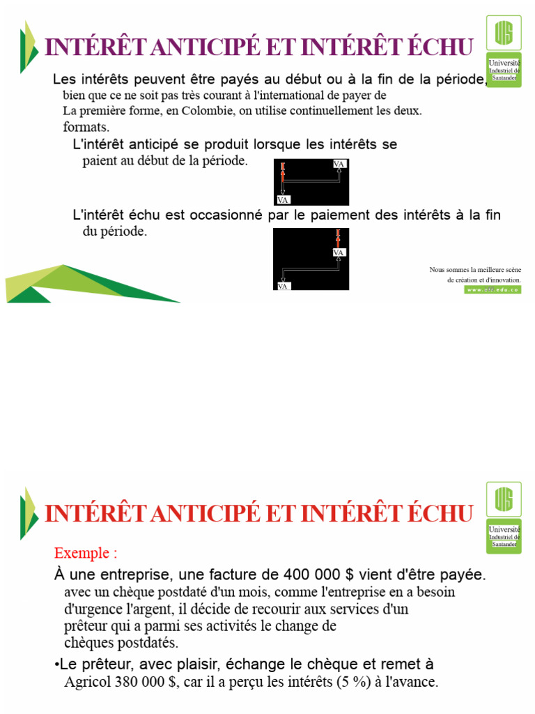 Intérêt Anticipé vs Intérêt Échu | PDF | Prêts | Argent
