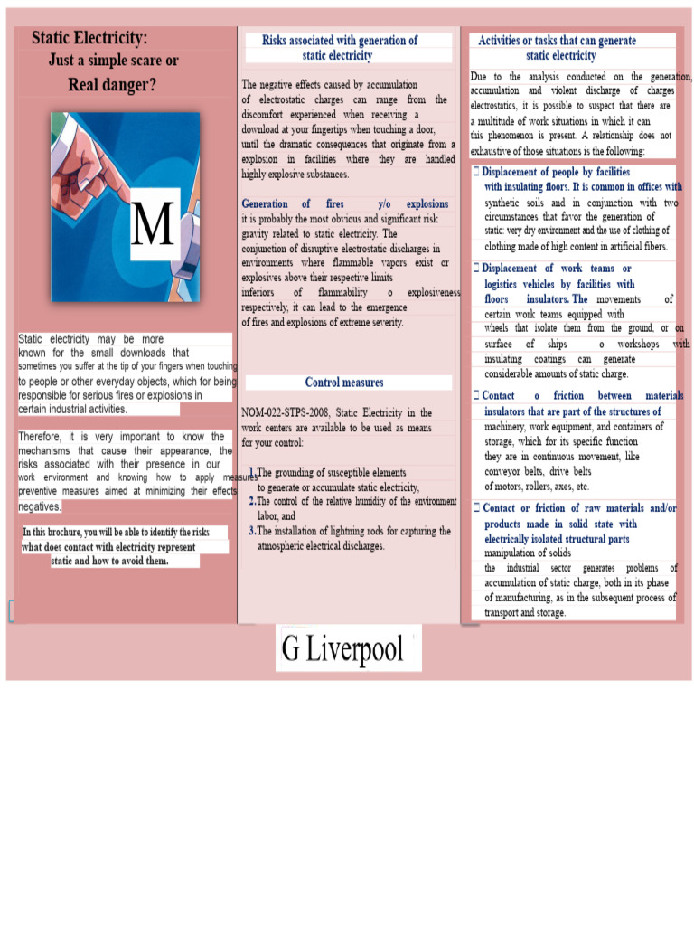 Static Electricity: Risks and Control Measures | PDF | Electricity ...