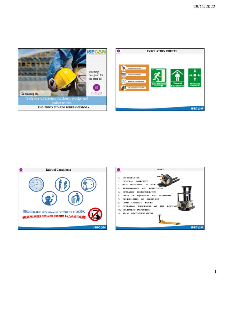 Electric Stackers Safety Training Guide | PDF | Forklift