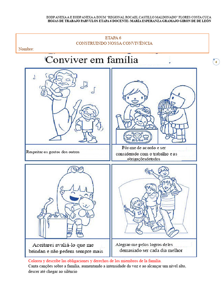 Atividades de Convivência Familiar para Crianças | PDF