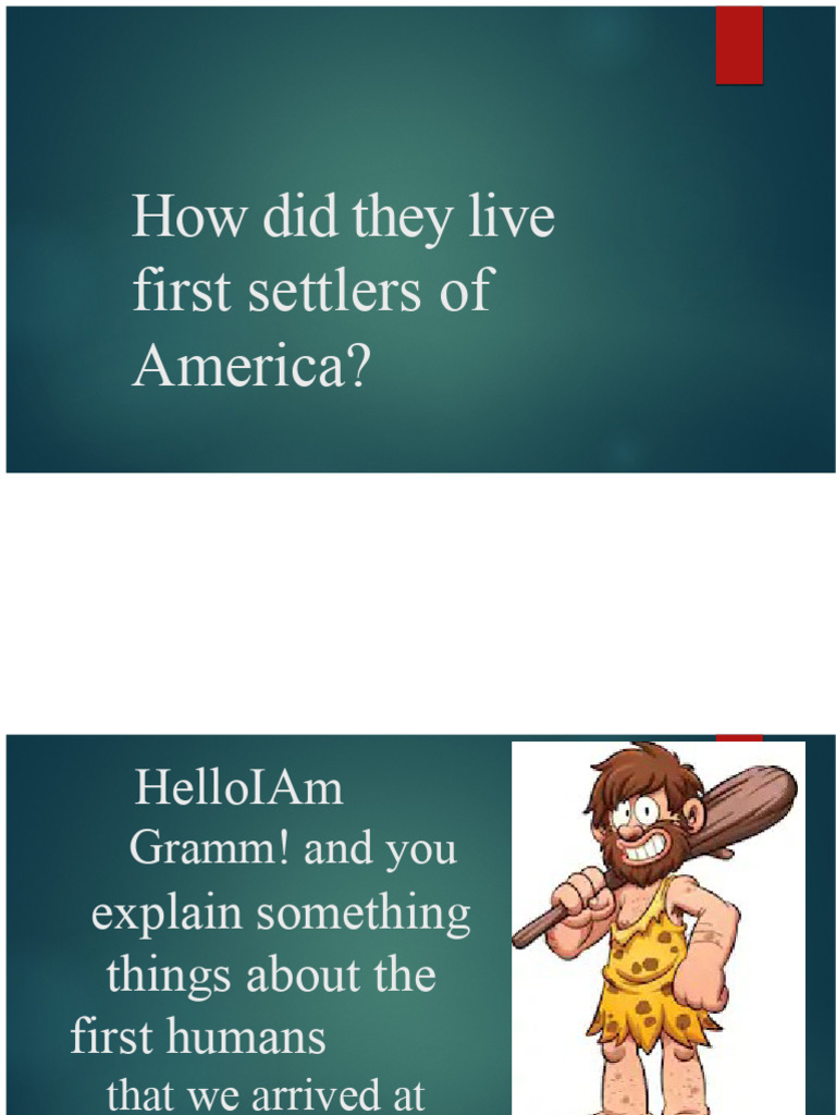 First Settlers of America: Lifestyle & Tools | PDF