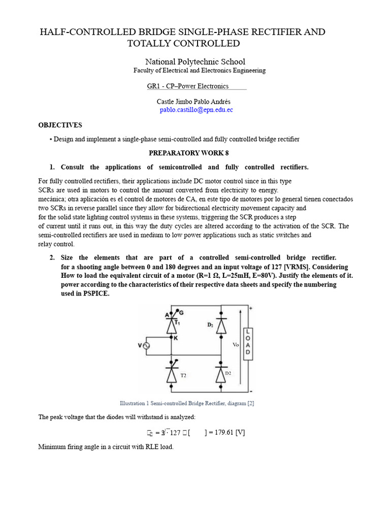Bridge Rectifier Design and Simulation | PDF | Rectifier | Power (Physics)