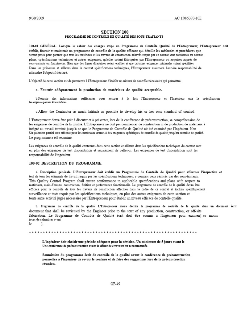 Programme de Contrôle Qualité des Sous-Traitants | PDF | Ingénieur ...