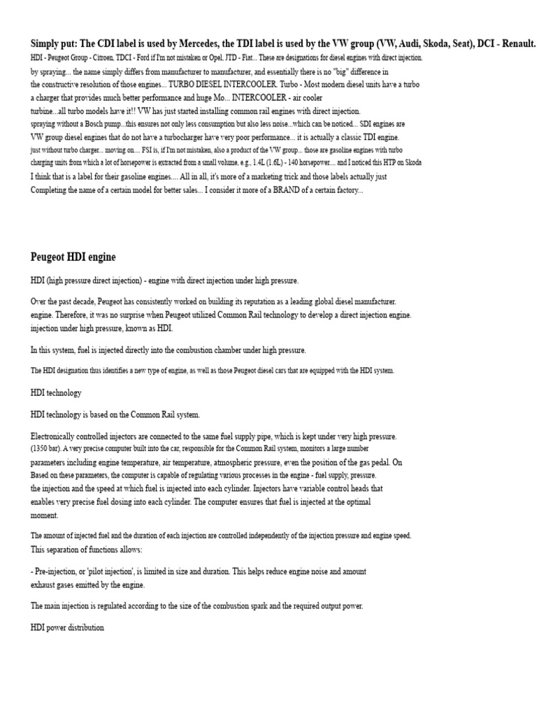 Diesel Engine Designations Explained | PDF | Engines | Four Wheel Drive