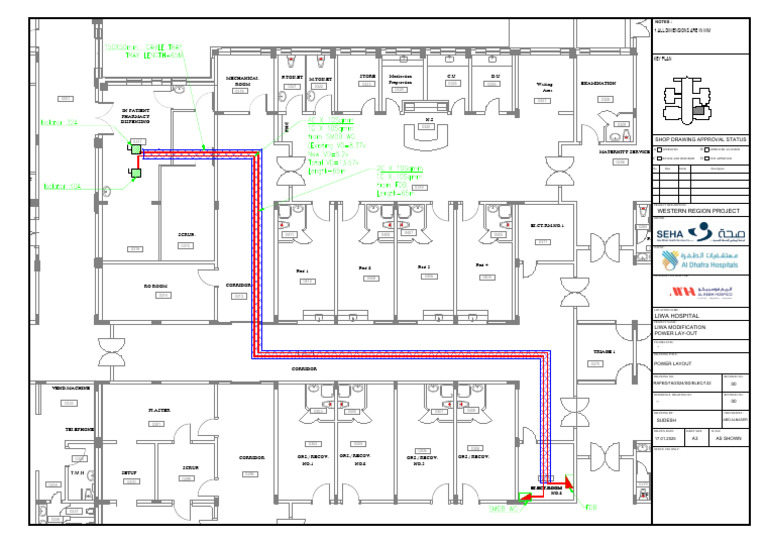 Liwa Hospital Power Layout Plan | PDF | Technical Drawing | Drawing