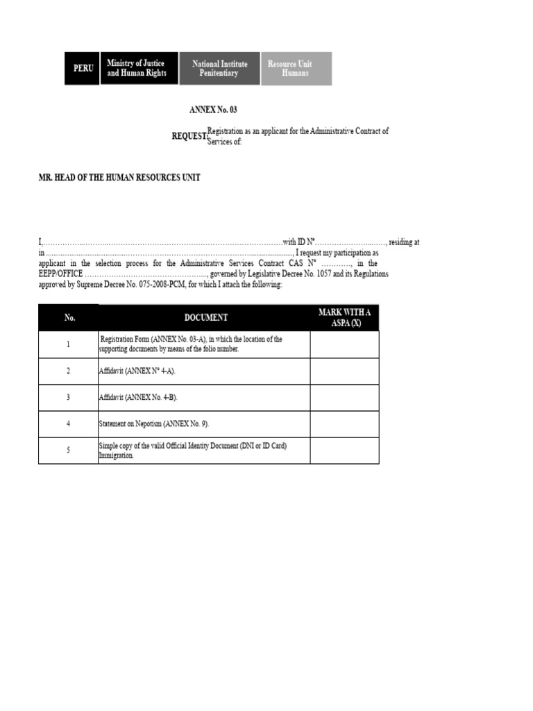 CAS Application Registration Form - Peru | PDF | Identity Document