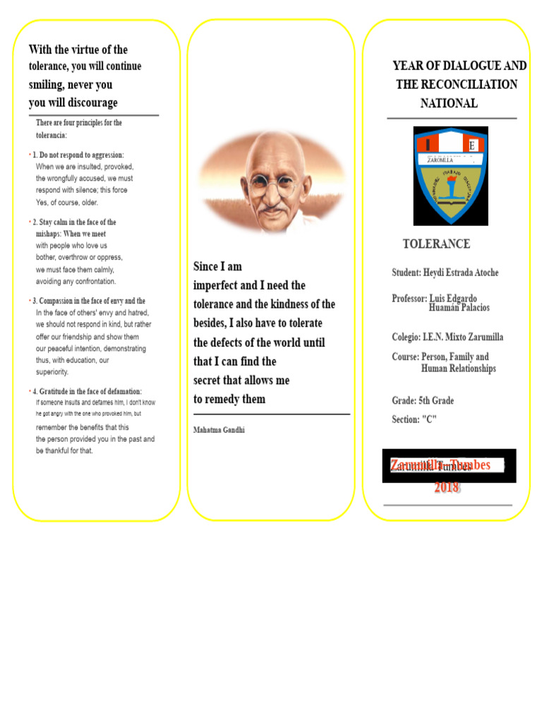 Triptych Tolerance.docx | PDF | Value (Ethics) | Behavioural Sciences