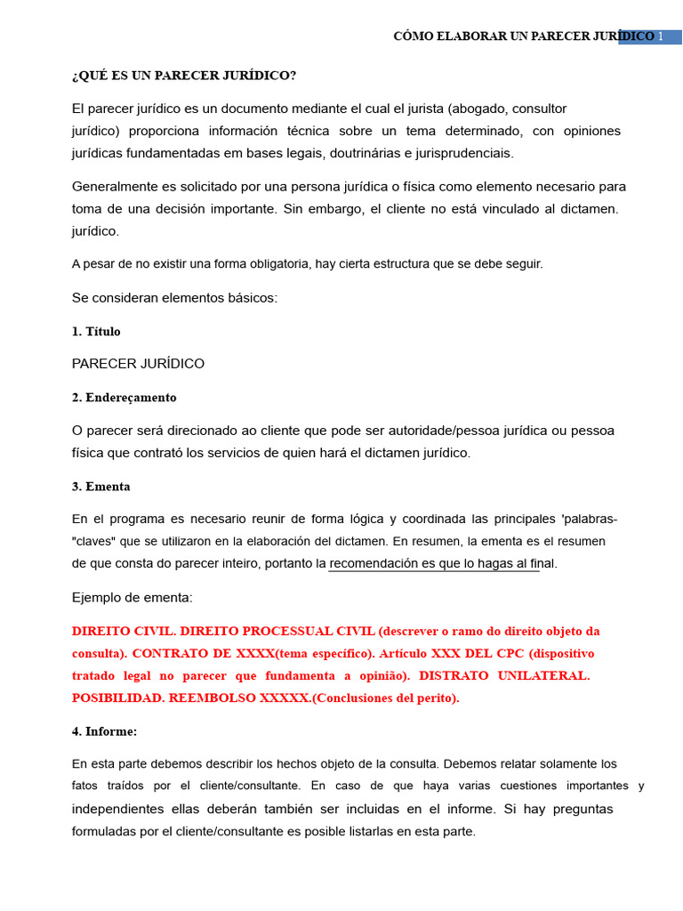 Cómo Elaborar un Parecer Jurídico | PDF | Legislatura | Justicia