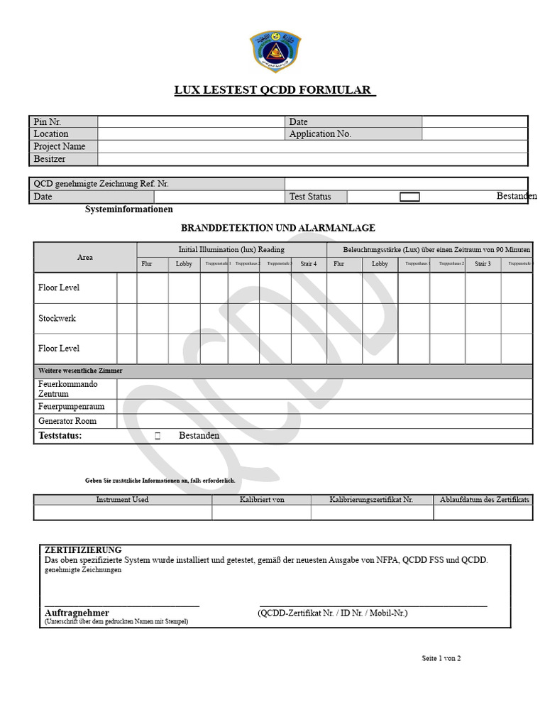Lux Lesen Test QCDD Formular | PDF