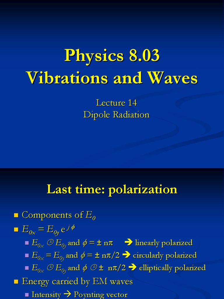 Physics 8.03 Vibrations and Waves | PDF