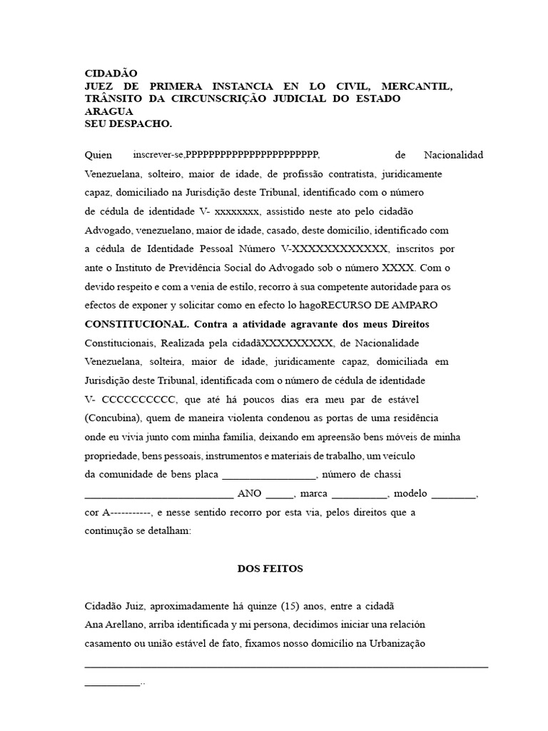Recurso de Amparo Constitucional em Aragua | PDF | Habitação | Amor