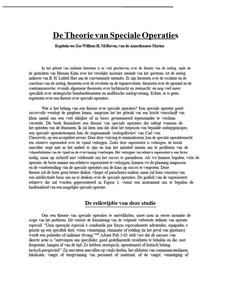 De Theorie Van Speciale Operaties | PDF