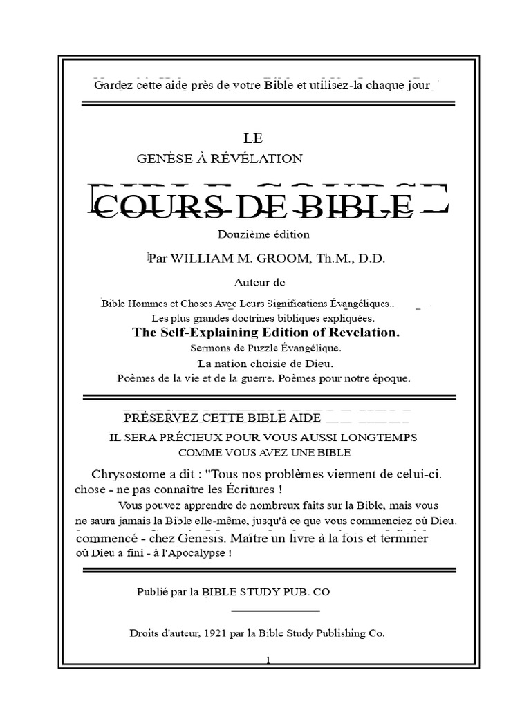 Comprendre la Bible : Structure et Inspiration | PDF | Moïse | Livre de ...