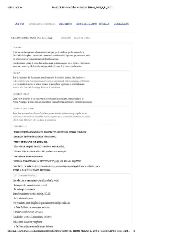 Plan de Enseño en Ciencias Sociales 5368 | PDF | Sociología | Sociedad