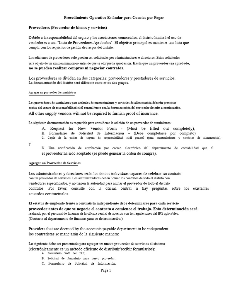 SOP de Finanzas (Ejemplo - 1) (1553) | PDF | Cheque | Tarjeta de crédito